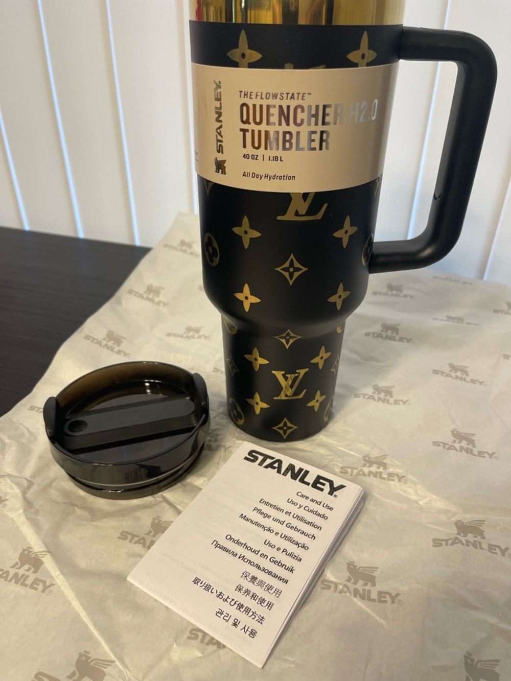 Custom Stanley Black & Gold 40oz Quencher Tumbler Last one! - Picture 3 of 5
